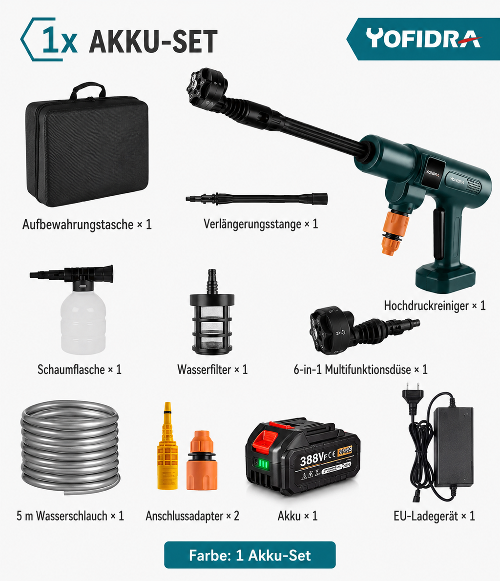 Kabelloser 6-in-1 Hochdruckreiniger