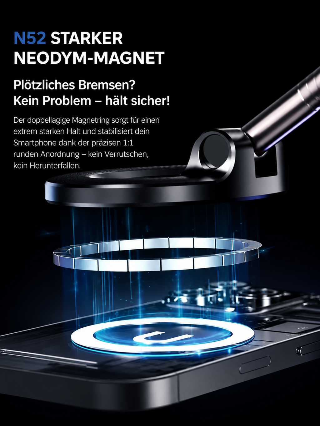 Magnetische Handyhalterung fürs Auto - 360grad drehbar mit Magsafe