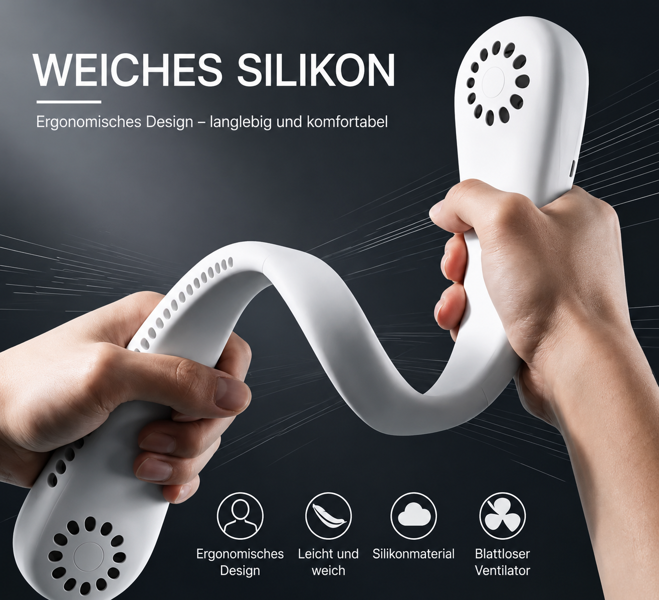 Tragbarer Nackenventilator - Dein perfekter Begleiter im Sommer