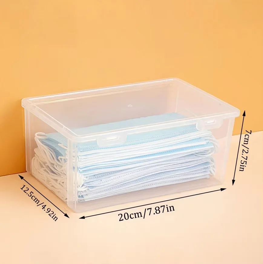 Transparente Aufbewahrungsbox für Masken & Kleinteile (2 Stück)