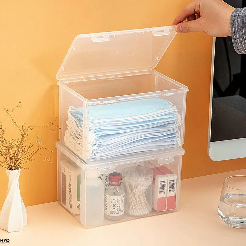 Transparente Aufbewahrungsbox für Masken & Kleinteile (2 Stück)