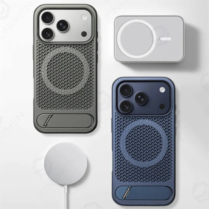 Magsafe Handyhülle mit Standfunktion & Stoßschutz für iPhone 14-17 Pro Max