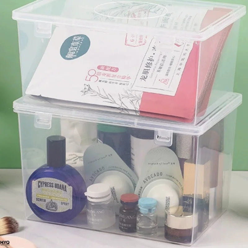 Transparente Aufbewahrungsbox für Masken & Kleinteile (2 Stück)