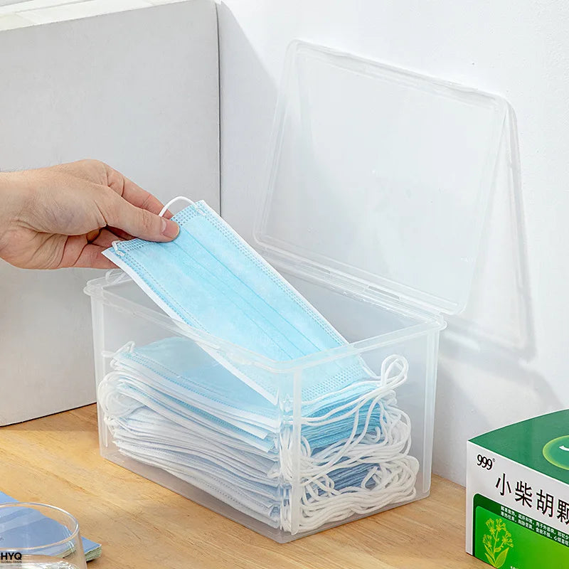 Transparente Aufbewahrungsbox für Masken & Kleinteile (2 Stück)